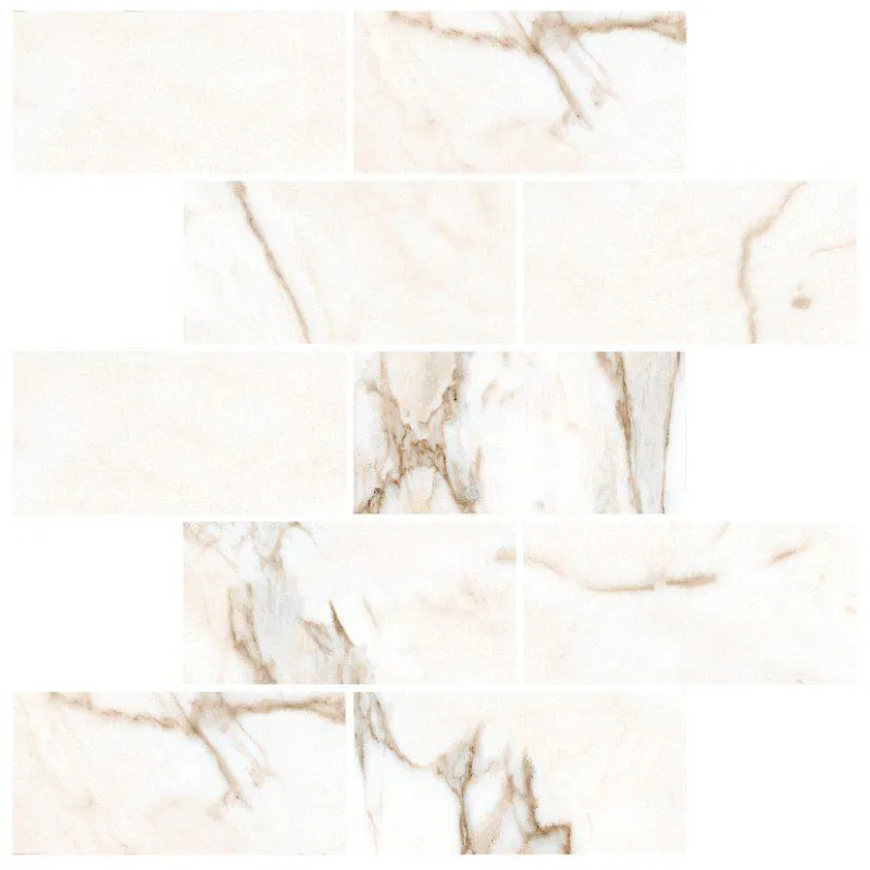 Мозаика Kerranova Marble Trend Calacatta Gold 30.7x30.7 K-1001/LR/m13/307x307x10 - фото 1