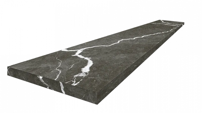 Ступень ColiseumGres Микеланджело Дарк угловая левая 620070002496 черный 33x120 - фото 1