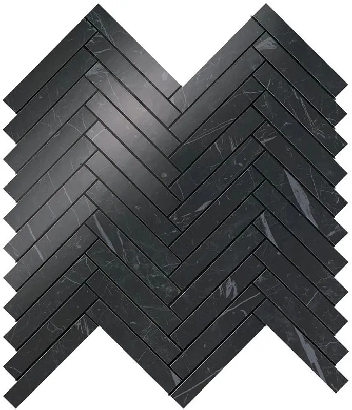 Мозаика Atlas Concorde Italy Marvel Stone Nero Marquina Herringbone Wall 30.5x30.5 9SHN - фото 1