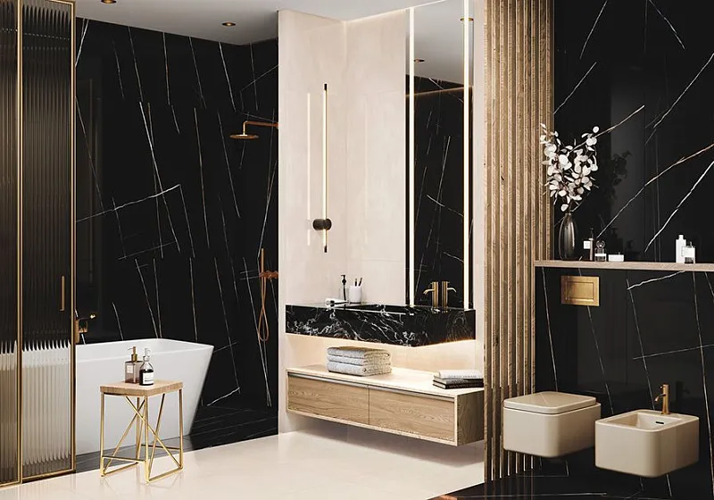 Керамогранит LCM Сахара Ноир 60120SAA99HG черный 60x120 - фото 1