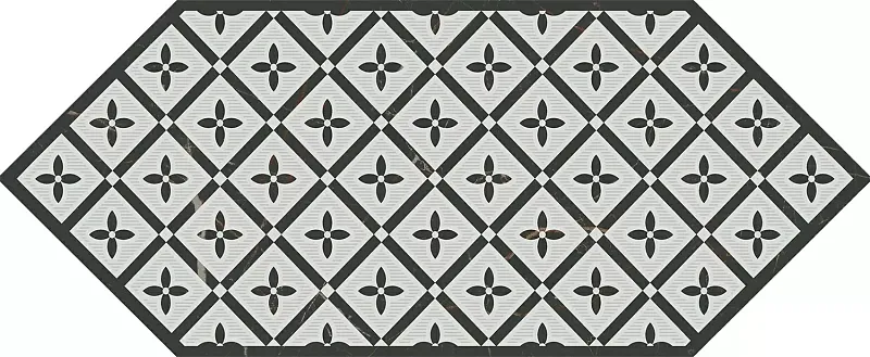 Декор Kerama Marazzi Келуш 5 черно-белый 14x34 HGD\A484\35006 - фото 1