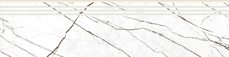 Ступень Идальго Sandra White MR 30x120 белый - фото 1