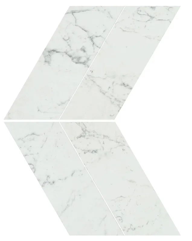 Мозаика Atlas Concorde Italy Marvel Stone Carrara Pure Chevron Lappato 22.5x22.9 AS1V - фото 1