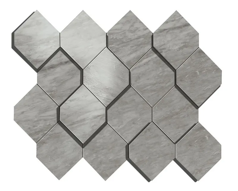 Мозаика Atlas Concorde Italy Marvel Stone Bardiglio Grey Mosaico Esagono 3D 28.2x35.3 AS39 - фото 1
