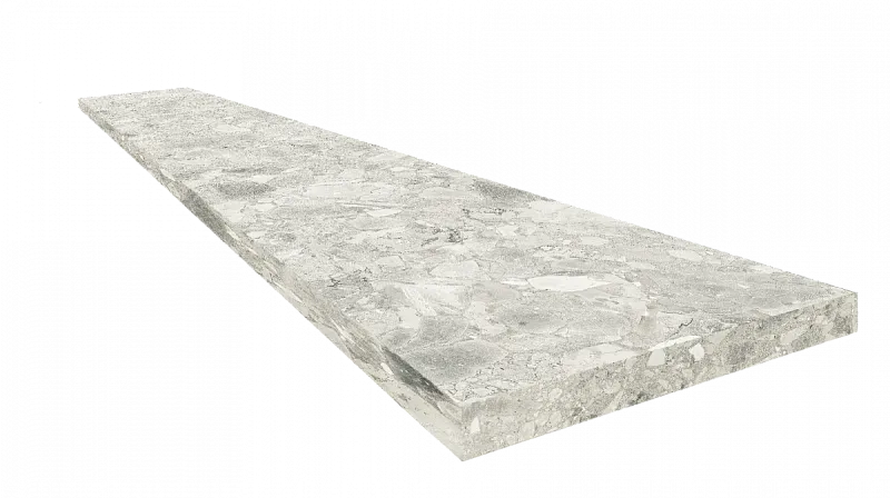 Ступень ColiseumGres Брера Уайт угловая левая 620070002484 серый 33x120 - фото 1