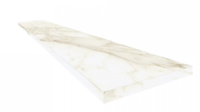 Ступень ColiseumGres Микеланджело Ворм угловая правая 620070002500 белый 33x60 - фото 1