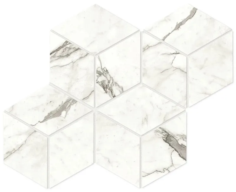 Мозаика Atlas Concorde Italy Marvel Shine Statuario Supremo Esagono Polished 30x35 A42X - фото 1