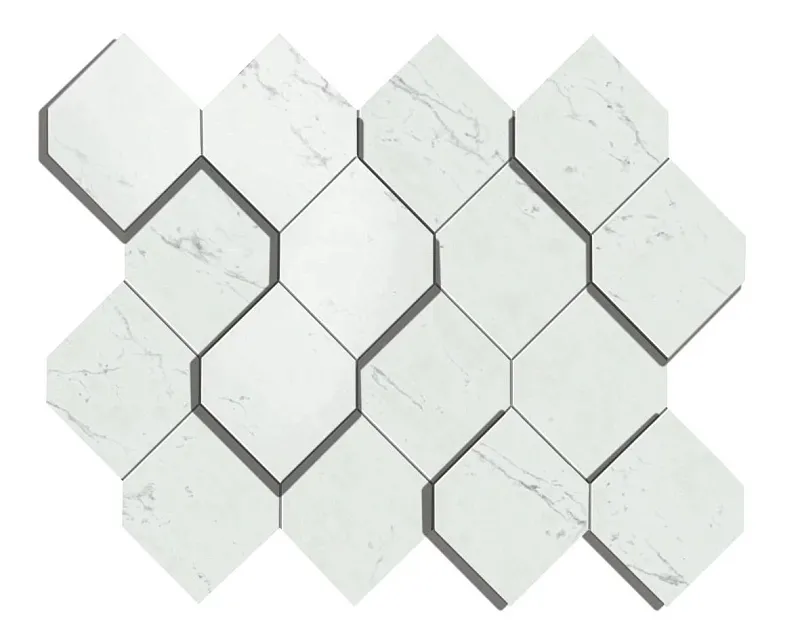 Мозаика Atlas Concorde Italy Marvel Stone Carrara Pure Mosaico Esagono 3D 28.2x35.3 AS4A - фото 1