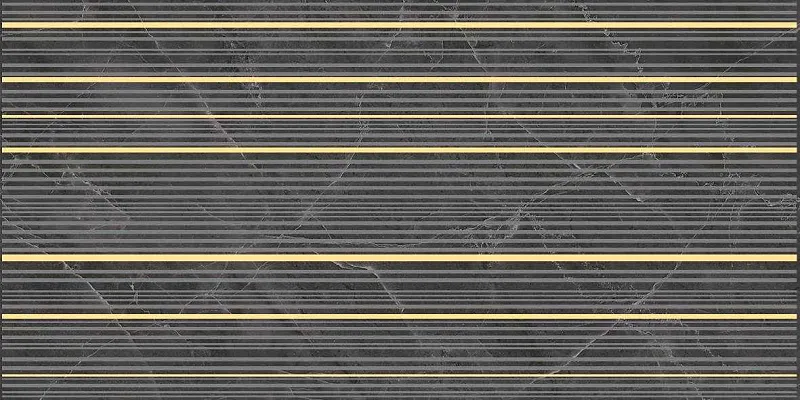 Декор (VT\E88\34030) Лапарет Olimpus Race чёрный 25x50 глянцевый - фото 1