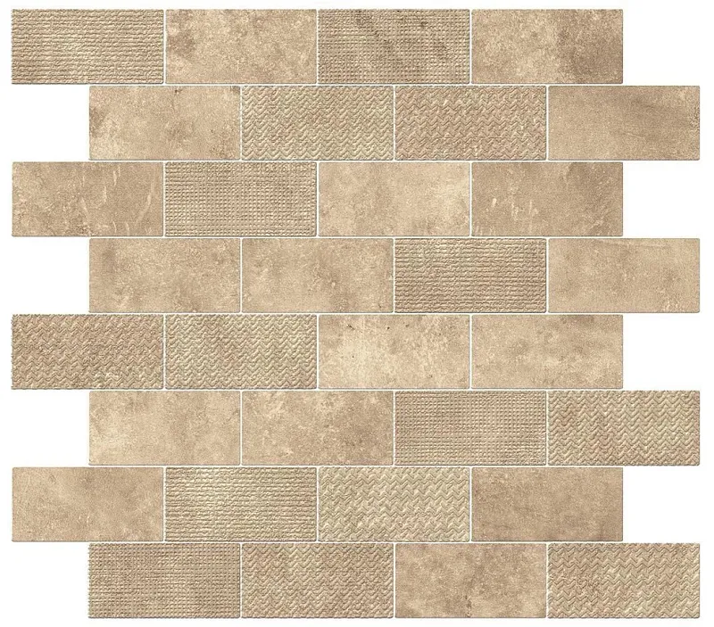 Декор Atlas Concorde Italy Aix Beige Tumbled Minibrick 30.5x30.5 9AKE - фото 1