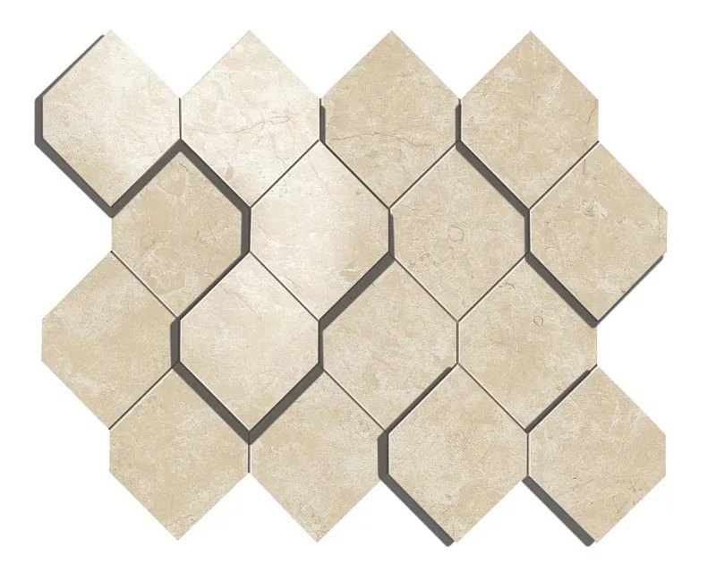 Мозаика Atlas Concorde Italy Marvel Stone Cream Prestige Mosaico Esagono 3D 28.2x35.3 AS38 - фото 1
