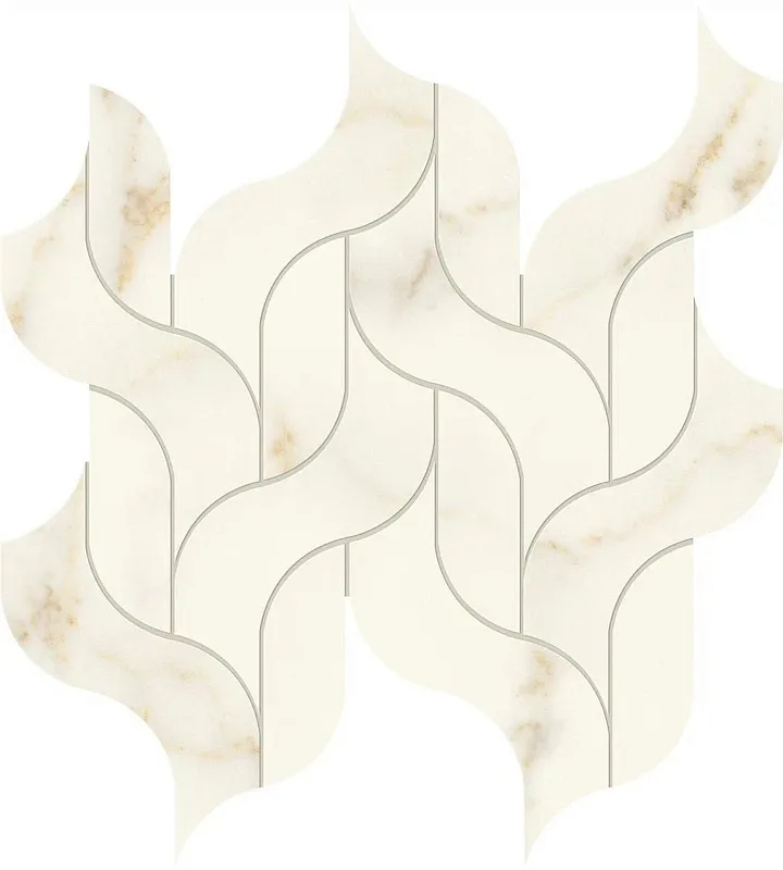 Мозаика Atlas Concorde Italy Marvel X Calacatta Apuano Waterfall Polished 30.5x27.7 AF8R - фото 1