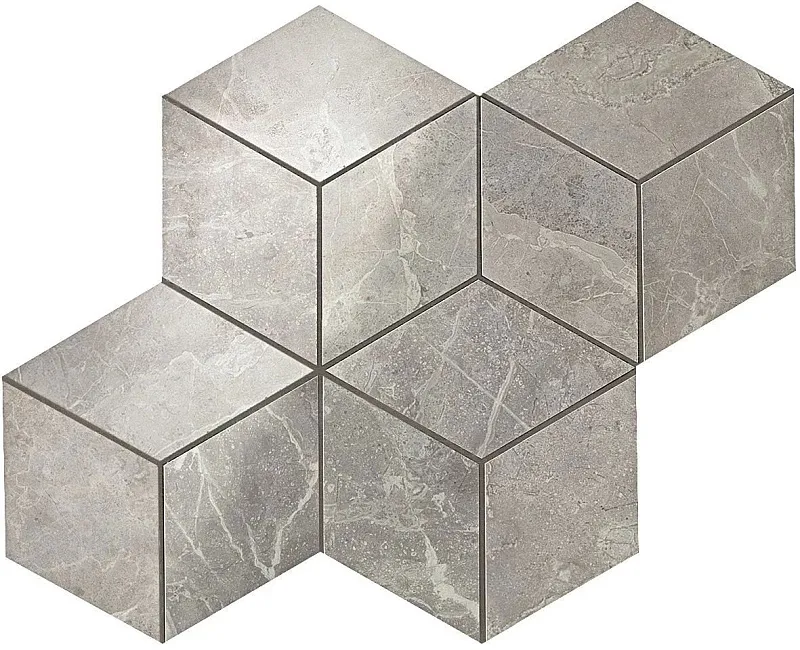 Мозаика Atlas Concorde Italy Marvel Pro Grey Fleury Mosaico Esagono Lappato 30x35 ADVO - фото 1