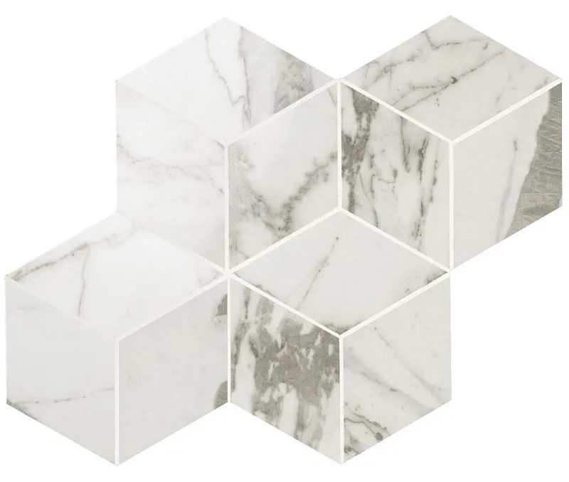 Мозаика Atlas Concorde Italy Marvel Pro Statuario Select Mosaico Esagono Lappato 30x35 ADVK - фото 1