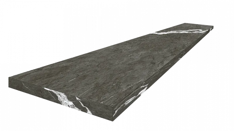 Ступень ColiseumGres Микеланджело Дарк угловая левая 620070002505 черный 33x60 - фото 1