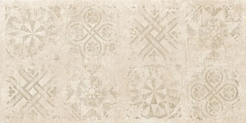 Керамогранит Стоун Цемент Беж Декор 60x120 SR - фото 1