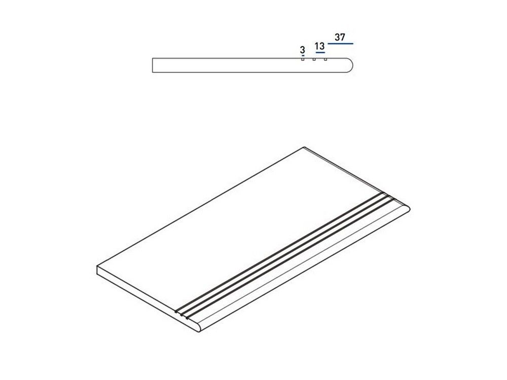 Италон GRIGIO GRADINO ROUND GRIP 30X60 DX