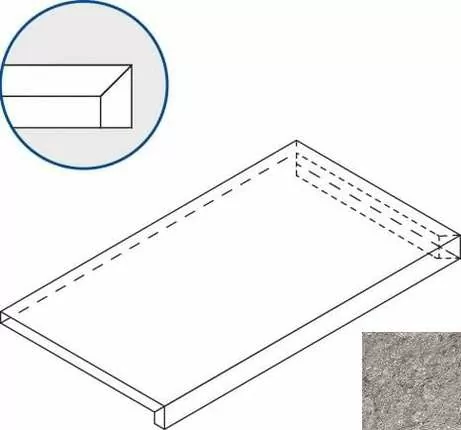 Ступень Италон Discover X2 Grey Scalino Angolare Dx 33x60 - фото 1