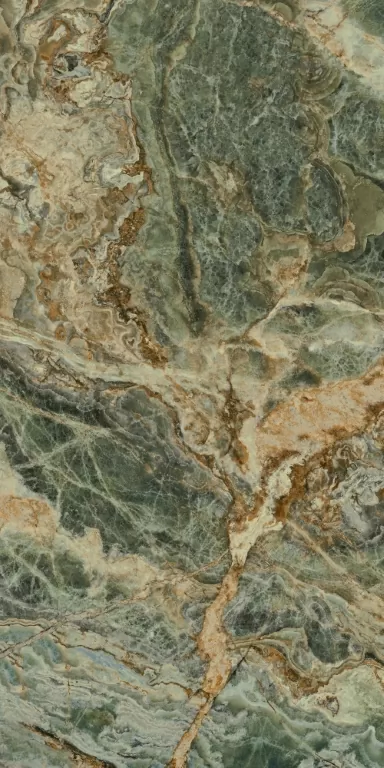 Панно Kerama Marazzi SG593522RA\D Панно Риальто Нобиле 1 зеленый лаппатированный обрезной 119.5x238.5 - фото 1