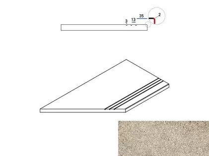 Бортик левый Италон Everstone X2 Desert 30x60 - фото 1