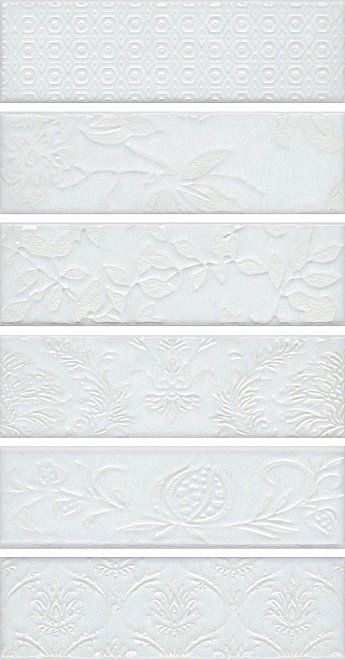 Kerama Marazzi Панно Кампьелло белый, состоит из 6 частей 8,5х28,5 (размер каждой части)