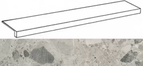 Ступень фронтальная Италон Континуум Стоун Грэй 33x160 - фото 1