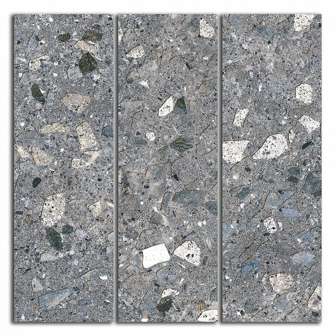 Kerama Marazzi Декор Терраццо серый темный мозаичный