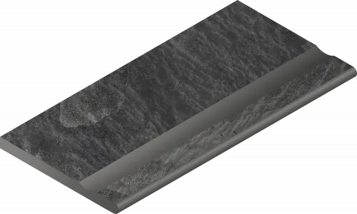 Бортик Италон Материя X2 Титанио с выемкой закругленный 620090001198 черный 30x120 - фото 1