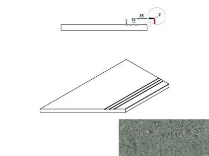 Бортик левый Италон Genesis X2 Grey 30x60 - фото 1