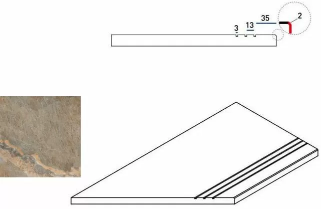 Бортик левый Италон Magnetique Х2 Dark 30x60 - фото 1