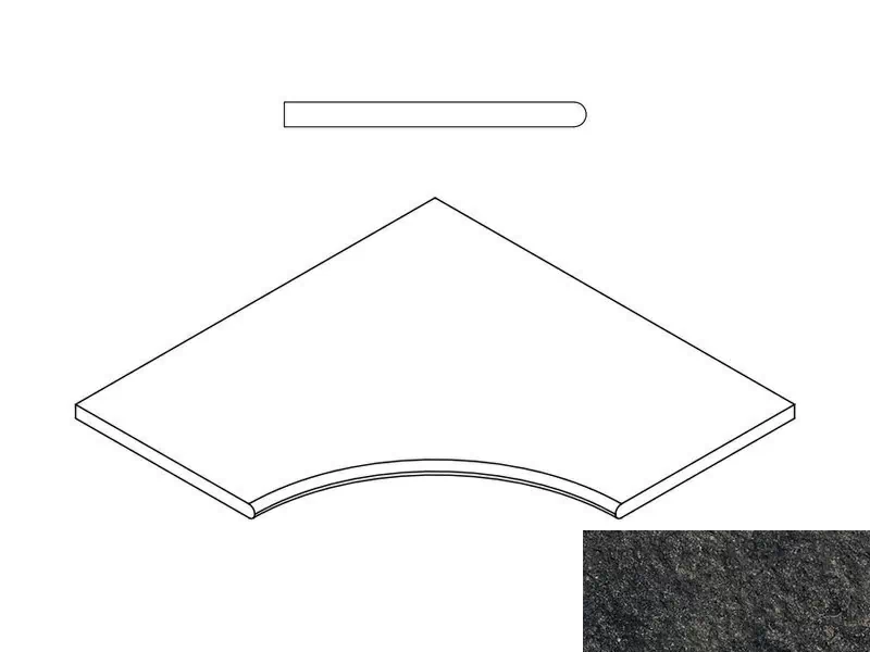 Бортик угловой закругленный Италон Room X2 Black 60x60 - фото 1