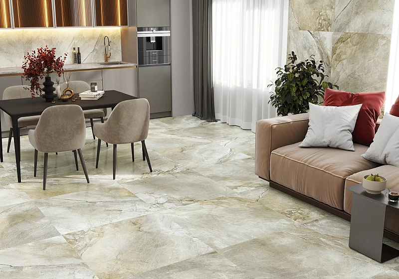 Керамогранит Alma Ceramica Вулкано GFA114VLC04L бежевый 57x114 - фото 4