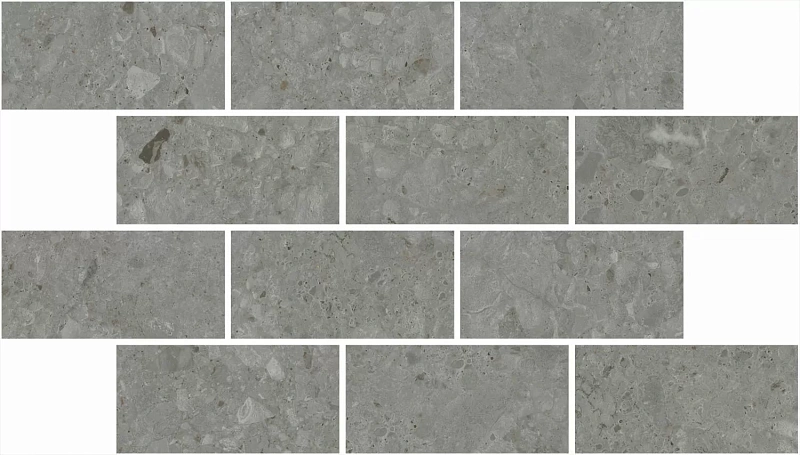 Вставка Kerama Marazzi Venezia Чеппо ди Гре мозаичный серый тёмный матовый обрезной 34,5х20 - фото 4