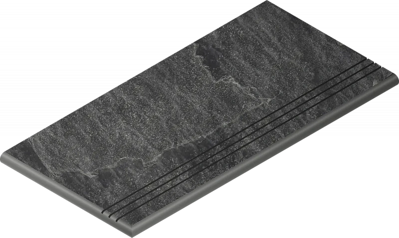 Ступень Италон Материя X2 Титанио 120 закругленная грип левая 620040000207 черный 30x120 - фото 1