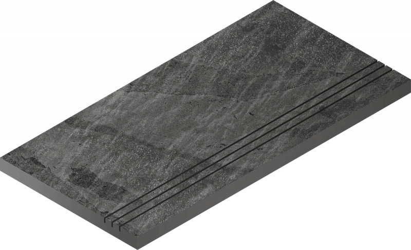 Бортик Италон Материя X2 Титанио грип 620090001210 черный 30x120 - фото 1