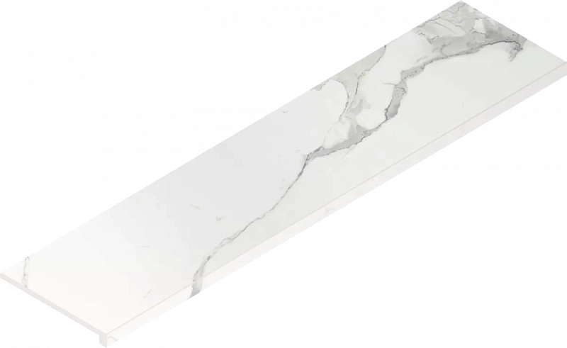 Ступень Италон Стелларис Статуарио Уайт угловая правая 620070002598 белый 33x120 - фото 1