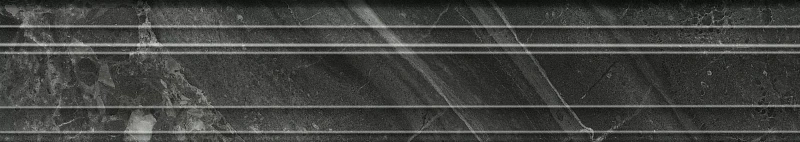 Бордюр Kerama Marazzi Venezia Риальто чёрный глянцевый обрезной 40х7,3 - фото 2