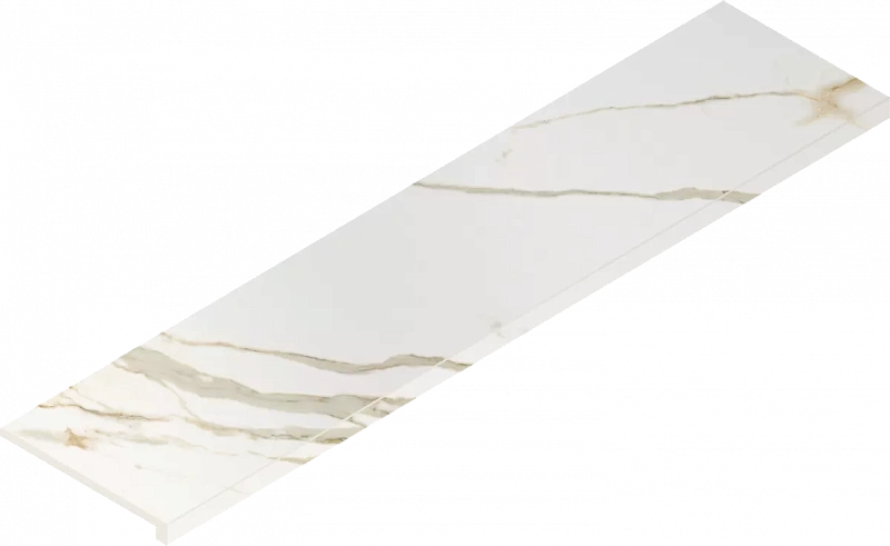 Ступень Италон Стелларис Калакатта Голд угловая правая 620070002599 белый 33x120 - фото 1