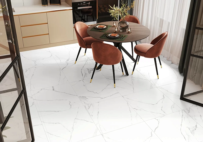 Керамогранит Alma Ceramica Мираж GFA114MRG00R белый 57x114 - фото 2