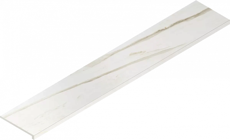Ступень Италон Стелларис Каррара Айвори угловая правая 620070002623 белый 33x160 - фото 1