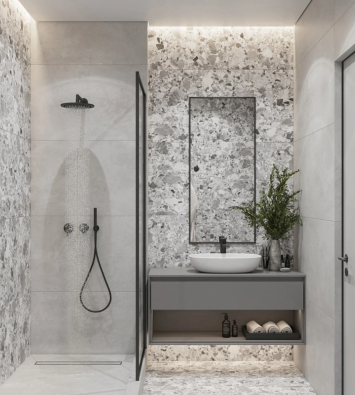 Керамогранит Креанза SL1004-A Terragona Silver Solido 60x120 серый - фото 2