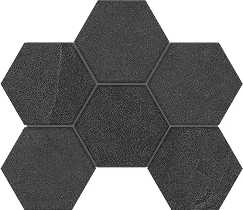 Мозаика Estima LN04/TE04 Luna Hexagon Black 25x28.5 черный - фото 1