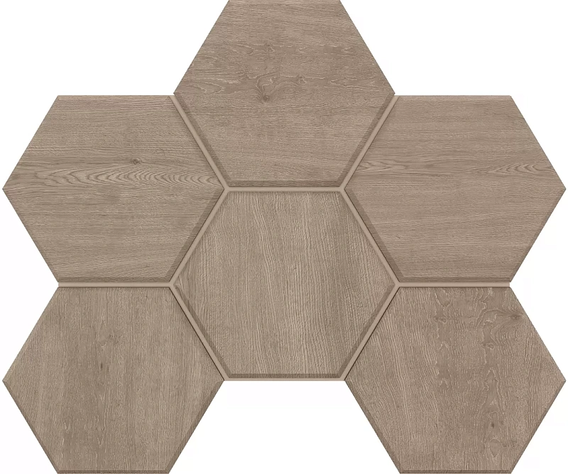 Мозаика Estima CW02 Classic Wood Hexagon Dark Grey 25x28.5 серый - фото 1