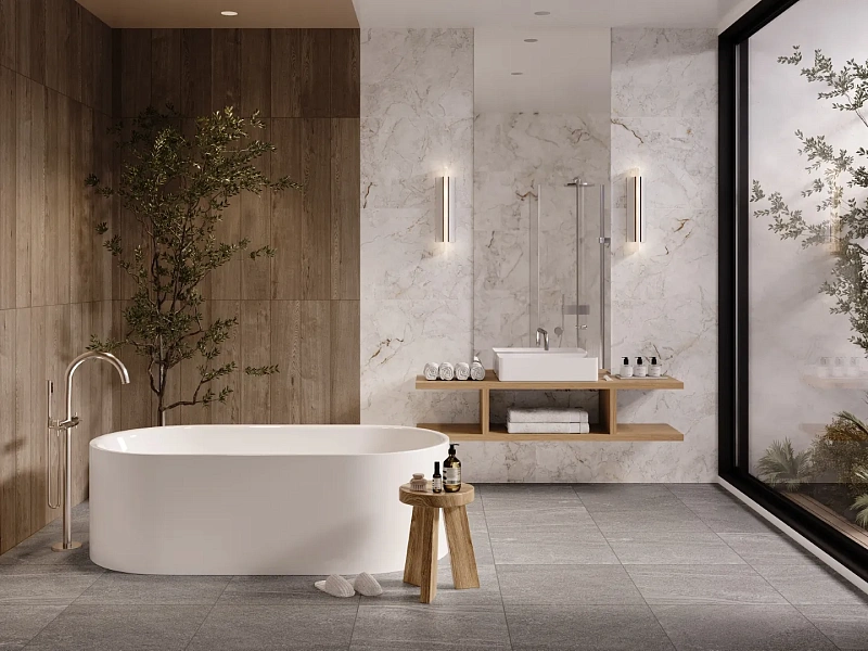 Керамогранит Onlygres MOG202 Marble Grey MOG202/PS_NC/60x120x9R/GW серый 60x120 - фото 13