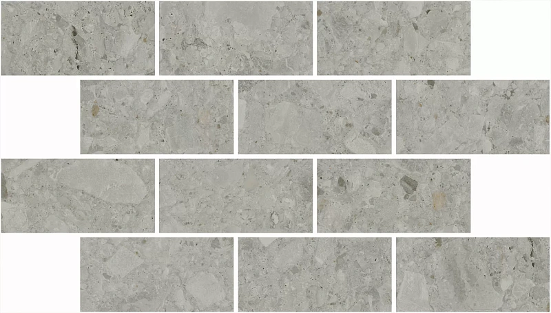 Вставка Kerama Marazzi Venezia Чеппо ди Гре мозаичный серый матовый обрезной 34,5х20 - фото 4