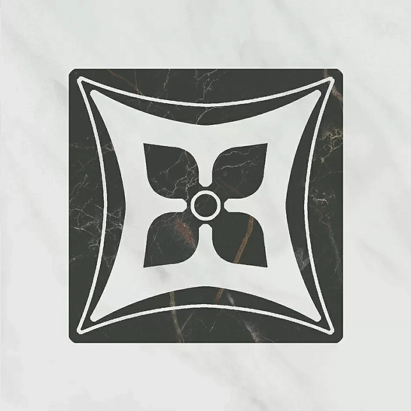 Вставка Kerama Marazzi Келуш 2 грань черно-белый 9.8x9.8 TOC005 - фото 1