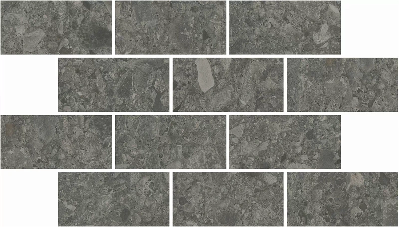 Вставка Kerama Marazzi Venezia Чеппо ди Гре мозаичный антрацит матовый обрезной 34,5х20 - фото 4