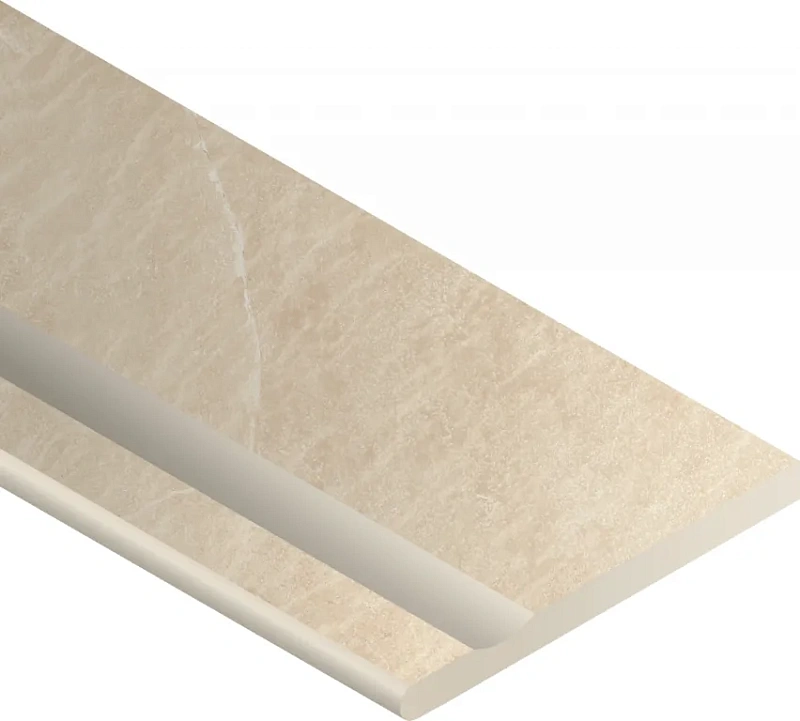 Бортик Италон Материя X2 Магнезио с выемкой закругленный левый 620090001201 бежевый 30x120 - фото 1