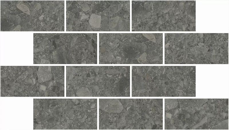 Вставка Kerama Marazzi Venezia Чеппо ди Гре мозаичный антрацит матовый обрезной 34,5х20 - фото 1