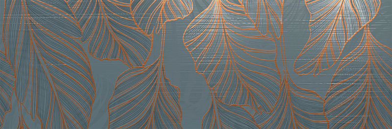 Декор Италон Element Silk Petrolio Foliage 25x75 - фото 1
